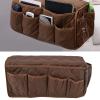 Armrest Organizer for Recliner Couch Sofa Chair, Dustproof Waterproof Armchair Caddy Remote Control Holder with 14 Multifunctional Storage Pockets for Smart Phone, Book, Magazines(Brown) view 4