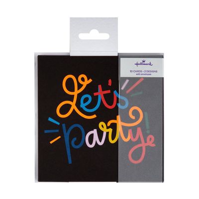 Hallmark Party Invitation Cards - Pack of 10 in 2 Vibrant Designs, Multicoloured,25566729