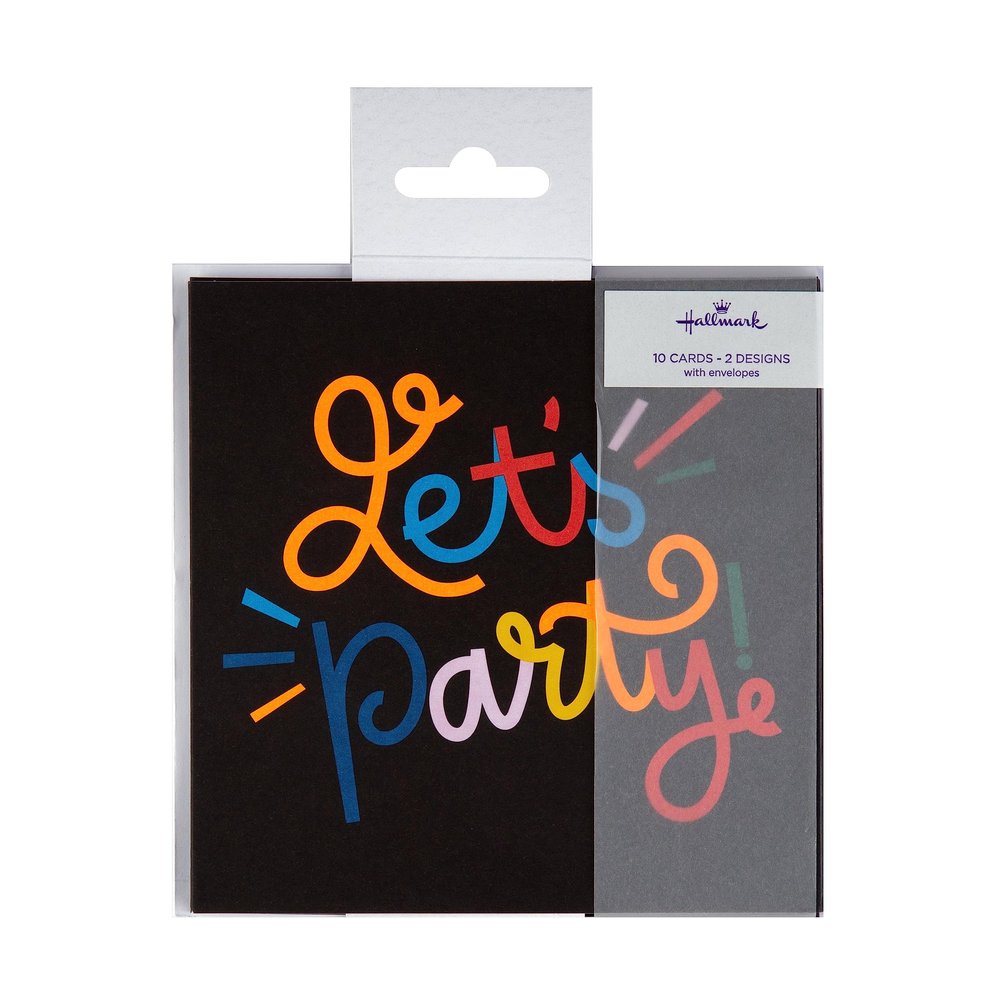 Hallmark Party Invitation Cards - Pack of 10 in 2 Vibrant Designs, Multicoloured,25566729