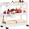 Pipishell Slim Storage Cart with Wheels, Bathroom Cart Organizer Storage Small, Rolling Carts for Bathroom, Laundry Room, Kitchen, Narrow Space, White PIUC04W view 1