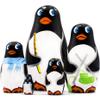 AEVVV Penguin Nesting Dolls Set of 5 pcs - Matryoshka with Penguin Figurines - Penguins Russian Dolls - Penguin Gifts view 2