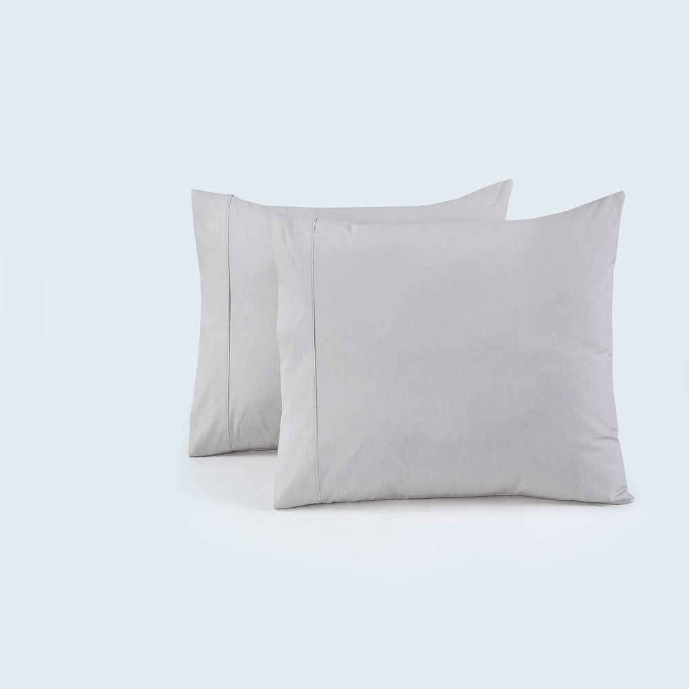 100% Cotton Percale Pillowcases, 2 Pack Pillow Cases, Soft & Breathable Pillow Covers, Light Weight Fabric, Smooth Airy Weave, for Her or Him (Stone Queen/Standard 20"x30", 2)