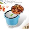 24V Car Rice Cooker, 1.6L Portable Multifunctional Electric Rice Cooker and Steamer for Cars Use, Travel Steamer for RV, Truck, Camp Trip(Blue) view 2