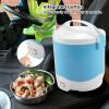 24V Car Rice Cooker, 1.6L Portable Multifunctional Electric Rice Cooker and Steamer for Cars Use, Travel Steamer for RV, Truck, Camp Trip(Blue) view 3