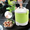 24V Car Rice Cooker, 1.6L Portable Multifunctional Electric Rice Cooker and Steamer for Cars Use, Travel Steamer for RV, Truck, Camp Trip(Green) view 3