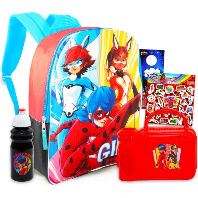 Miraculous Ladybug Backpack and Lunch Box Set - Bundle of 15" Backpack, Bento Lunch Box, More | Miraculous Ladybug School Supplies