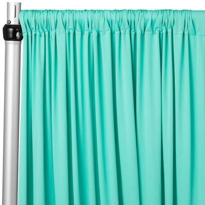 1 Pc, Spandex 4-Way Stretch Drape Curtain 14Ft H x 60" W - Turquoise for Wedding Ceremony, Head Table Backdrop, Dessert Buffet, or Gift Opening Stage
