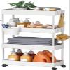 Pipishell Slim Storage Cart with Wheels, 4 Tier Bathroom Storage Organizer Rolling Utility Cart for Bathroom Kitchen Laundry Room Office Narrow Place (White) view 1