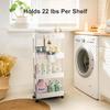 Pipishell Slim Storage Cart with Wheels, 4 Tier Bathroom Storage Organizer Rolling Utility Cart for Bathroom Kitchen Laundry Room Office Narrow Place (White) view 4