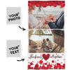 Artsadd Custom Photo and Name Towel Valentine Rose Personalized Face Towels Bath Towels for Bathroom Swimming Outdoor Camping Sports Novelty Yoga Mat Oversized Big Blanket Gift for Girlfriend view 2