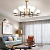 KUYUEOR Black Gold Chandelier Lighting Modern Magic Bean Chandeliers with Transparent Glass Shade Ceiling Light Mid Century During Light for Bedroom Living Room-Black + gold + milk white cover 16t view 4