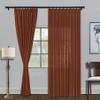 Fcosie Faux Linen Room Darkening Curtain Pinch Pleat Curtain Panels with Tiebacks Extra Wide Curtains for Sliding Glass Door (2 Panels), Width 120 x Length 96 Inches, FireBrick view 1