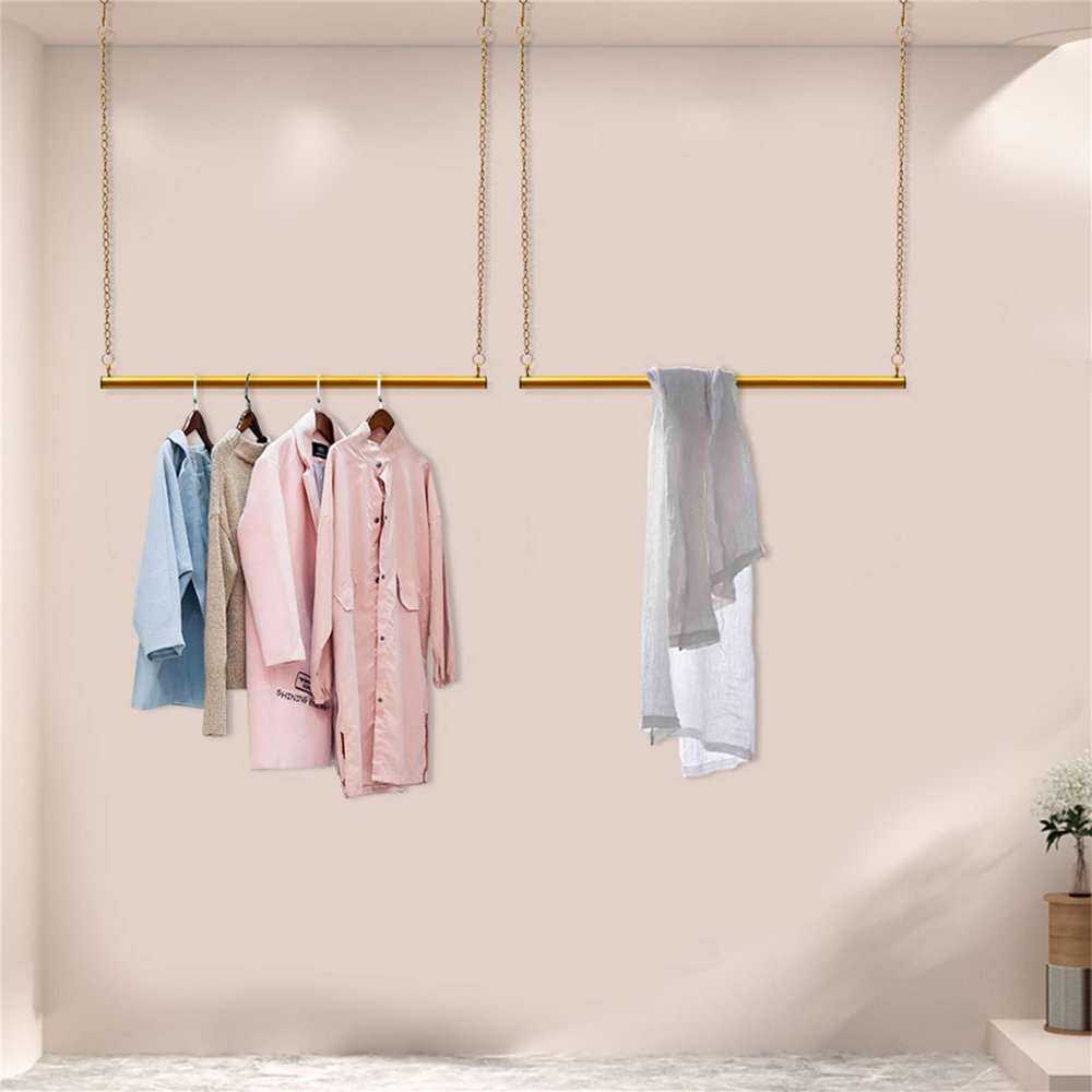 2 Pcs Clothing Storage Chain Garment Rack Wedding Dress Hanging Rack Home Boutique Clothes Store Display (35.43inch)