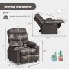 GLACER Kids Recliner Chair w/Cup Holder & Side Pockets, Children Recliner w/Comfortable Backrest, Armrests & Footrest, Toddler PU Leather Recliner for Boys Girls, 3+ Age Group (Brown) view 3