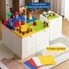 SHIMOYAMA Collapsible Kids Storage Box with Building Base for Lego Duplo Blocks, 26 Qt. Toy Organizer for Boys and Girls, 25L Stackable Toy Chests for Children, Green view 3