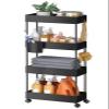 Pipishell Slim Storage Cart with Wheels - Bathroom Cart Organizer Storage, 4 Tier Rolling Carts for Bathroom, Laundry Room, Kitchen, Narrow Space, Black PIUC05 view 1
