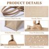 Saintrygo 10 Pcs Burlap Tote Bags Burlap Gift Tote with Handles Reusable Beach Bridesmaid Welcome Bags for DIY Wedding Shopping Pool Party Favor, 11.1''x 9.5''x 4.2''(Khaki) view 3