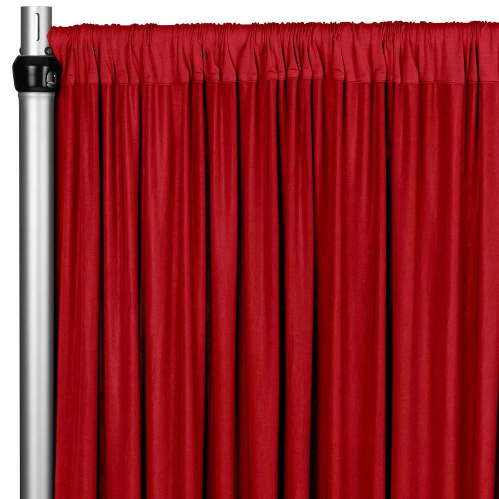 CVL 1 Pc, Spandex 4-Way Stretch Drape Curtain 12Ft H x 60" W - Red for Wedding Ceremony, Head Table Backdrop, Dessert Buffet, or Gift Opening Stage