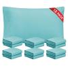 FreshCulture Spa Blue Pillowcases Queen Size 12 Pack - Bulk Pillowcase Set - Envelope Closure - Soft Brushed Microfiber Fabric - 20x30 Inches Pillow Case Set of 12 for Home, Hotels, Schools view 1