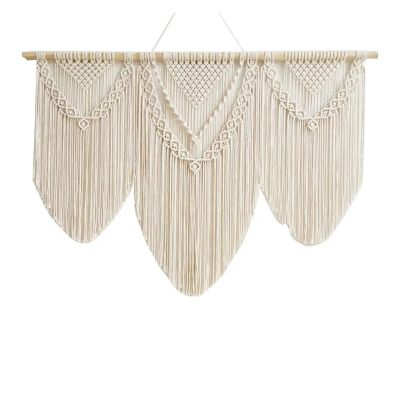 DUO ER Large Wall Hanging Macrame Tapestry Home Decorative Curtain Hand Woven Bohemian Cotton Tapestry Wedding Background (Color : B)