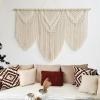 DUO ER Large Wall Hanging Macrame Tapestry Home Decorative Curtain Hand Woven Bohemian Cotton Tapestry Wedding Background (Color : B) view 2