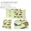Sleepwish Dinosaur Twin Comforter Set for Kids Boys, Green, Teen Dinosaur Bedding Set, 4 Piece Watercolor Dinosaur Pattern Bedset (Twin) view 3