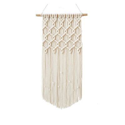 DUO ER Nordic Bohemian Hand-Woven Cotton Rope Tassel Tapestry Wall Decoration Macrame Wall Hanging Home Decor (Color : Plaid Tapestry)