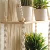 DUO ER Woven Floating Shelf Tapestry Boho Style Hanging Art Plant Holder Bohemian Pendant Macrame Wall Hanging for Home Decor view 3