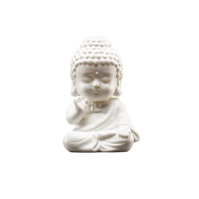 Buddha Statue Buddha Statue Ceramic Prayer Small Tathagata Statue Sculpture Handicrafts White Porcelain Office Desktop Zen Decoration Art Deco Gifts (Color : B)