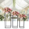 3PCS Pedestal Stand for Parties,Wedding Flower Stand Vase Column Pack of 3,Geometric Centerpieces Vase for Tables Flower Hold Rack for Wedding Party view 1