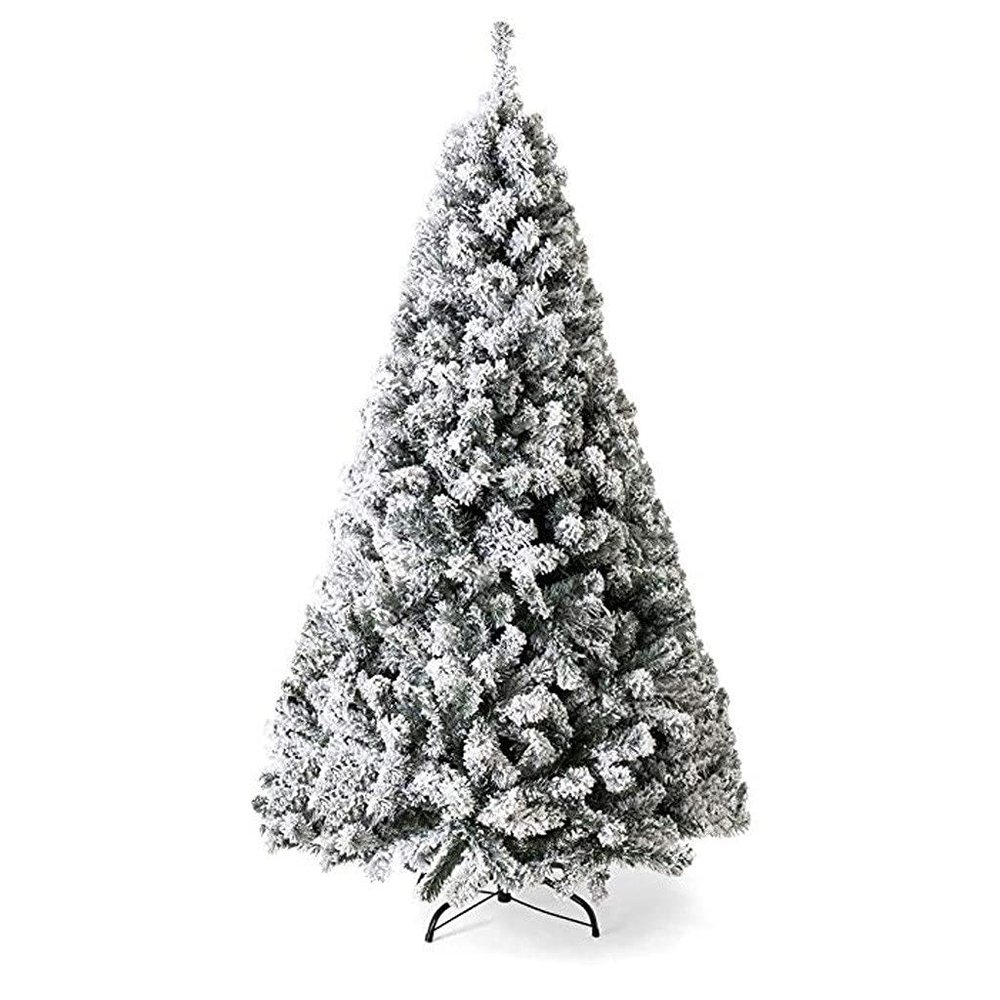 XXZY Simulation Tree Christmas Tree Simulation Cedar Flocking Tree Snowflake Flocking Snow Scene Ice Sculpture Fake Plant Decoration (Size : 59.1in)