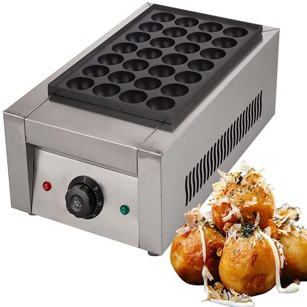 Electric Veneer Takoyaki Machine, Octopus Fish Balls Quail Eggs Non-Stick Baking Tray, 28-Ball Design, Used for Making Snacks