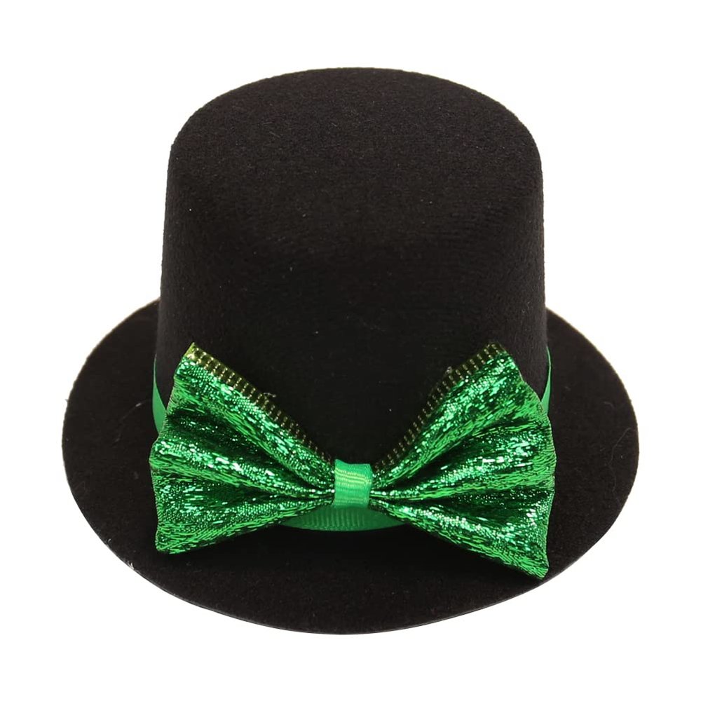 LUOZZY St Patricks Day Hats Men Women St. Patrick's Day Bow Tie Green Top Hat Green St. Patricks Day Party Favor Accessories Green Christmas Tree Topper Hat