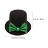 LUOZZY St Patricks Day Hats Men Women St. Patrick's Day Bow Tie Green Top Hat Green St. Patricks Day Party Favor Accessories Green Christmas Tree Topper Hat view 2