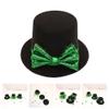 LUOZZY St Patricks Day Hats Men Women St. Patrick's Day Bow Tie Green Top Hat Green St. Patricks Day Party Favor Accessories Green Christmas Tree Topper Hat view 3