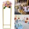 3 Pack Gold Metal Flower Stands Floor Vase Column Stand Wedding Centerpieces Vase for Tables Decorations,Geometric Flower Display Rack for Wedding Valentine's Day Party Event Supply (50cm +60cm+70cm) view 3