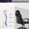 Gaming Chair Massage Office Chair Ergonomic Video Game Chairs Adjustable Reclining Computer Chair with Lumbar Support Armrest Headrest Rolling Swivel Chair Game Chair for Adult Teen - White view 4