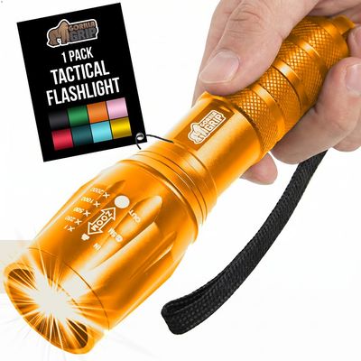 GORILLA GRIP Powerful LED Handheld Tactical Flashlight, Gold