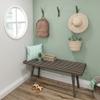 Plank+Beam Entryway Bench, Wooden End of Bed Bench for Bedroom, Mid-Century Modern Square Bench for Hallway, Living Room, Indoor, Porch, 41.25", Clay view 3