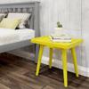 Plank+Beam Entryway Bench, Wooden End of Bed Bench for Bedroom, Mid-Century Modern Square Bench for Hallway, Living Room, Indoor, Porch, 19, Yellow view 3