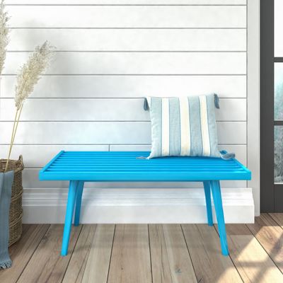Plank+Beam Entryway Bench, Wooden End of Bed Bench for Bedroom, Mid-Century Modern Square Bench for Hallway, Living Room, Indoor, Porch, 41.25", Teal