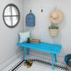 Plank+Beam Entryway Bench, Wooden End of Bed Bench for Bedroom, Mid-Century Modern Square Bench for Hallway, Living Room, Indoor, Porch, 41.25", Teal view 3