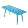 Plank+Beam Entryway Bench, Wooden End of Bed Bench for Bedroom, Mid-Century Modern Square Bench for Hallway, Living Room, Indoor, Porch, 41.25", Teal view 4
