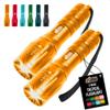 GORILLA GRIP Powerful LED Handheld Tactical Flashlight, 2 Pack, Gold view 1