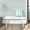 Plank+Beam Entryway Bench, Wooden End of Bed Bench for Bedroom, Mid-Century Modern Square Bench for Hallway, Living Room, Indoor, Porch, 41.25", White view 1