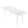 Plank+Beam Entryway Bench, Wooden End of Bed Bench for Bedroom, Mid-Century Modern Square Bench for Hallway, Living Room, Indoor, Porch, 41.25", White view 4