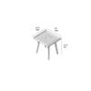 Plank+Beam Entryway Bench, Wooden End of Bed Bench for Bedroom, Mid-Century Modern Square Bench for Hallway, Living Room, Indoor, Porch, 19, White view 2