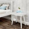 Plank+Beam Entryway Bench, Wooden End of Bed Bench for Bedroom, Mid-Century Modern Square Bench for Hallway, Living Room, Indoor, Porch, 19, White view 3