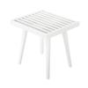 Plank+Beam Entryway Bench, Wooden End of Bed Bench for Bedroom, Mid-Century Modern Square Bench for Hallway, Living Room, Indoor, Porch, 19, White view 4