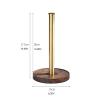 Paper Towel Holder 1 Pack Paper Towel Holder Solid wood kitchen Paper Towel Holder Upright Hand Towel Dispenser for Kitchen Bathroom (Round Bottom) Kitchen Paper Towels Holder view 2